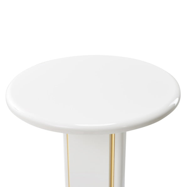 AICO Furniture Sassani Accent Table in Pearl White/Gold