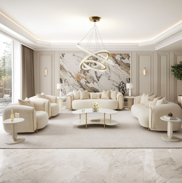 AICO Furniture Sassani Loveseat Crepe in Gold