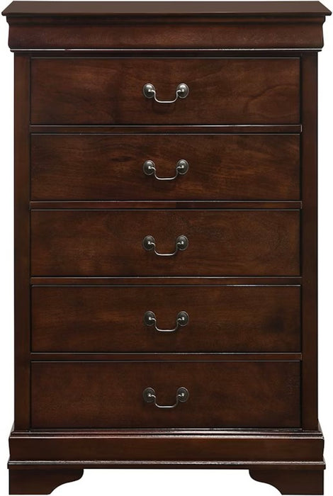 Elements International Louis Philippe Chest in Cherry