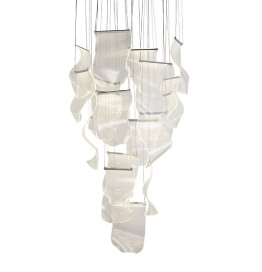 AICO Furniture Lighting Sheer Waves 18 Light Round LED Chandelier with Gold Accent/Chrome image