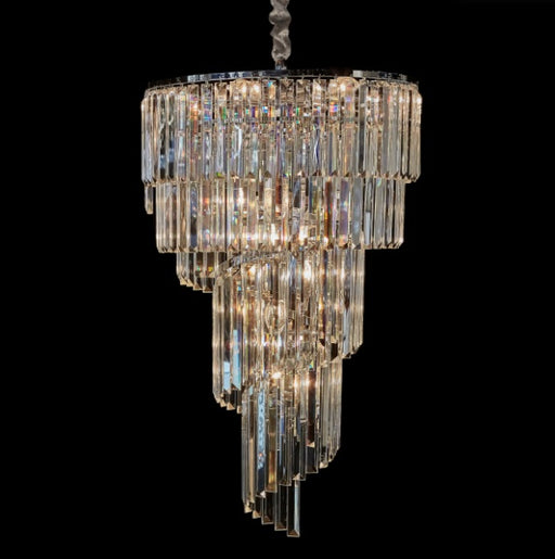AICO Furniture Lighting Spiral 12 Light Chandelier in Clear image