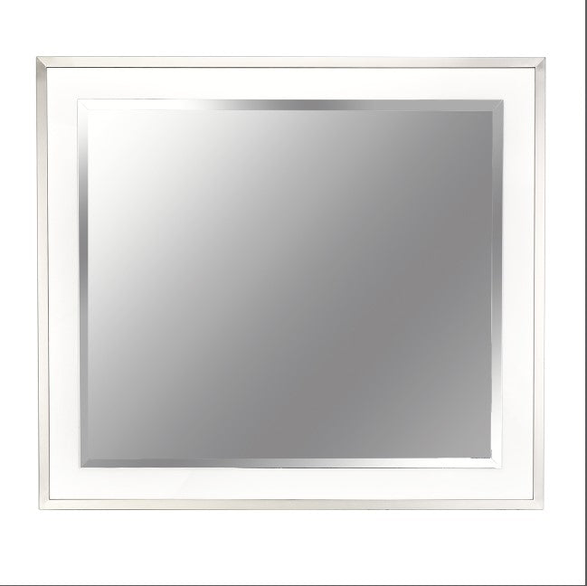 AICO Marquee Wall Mirror in Cloud White