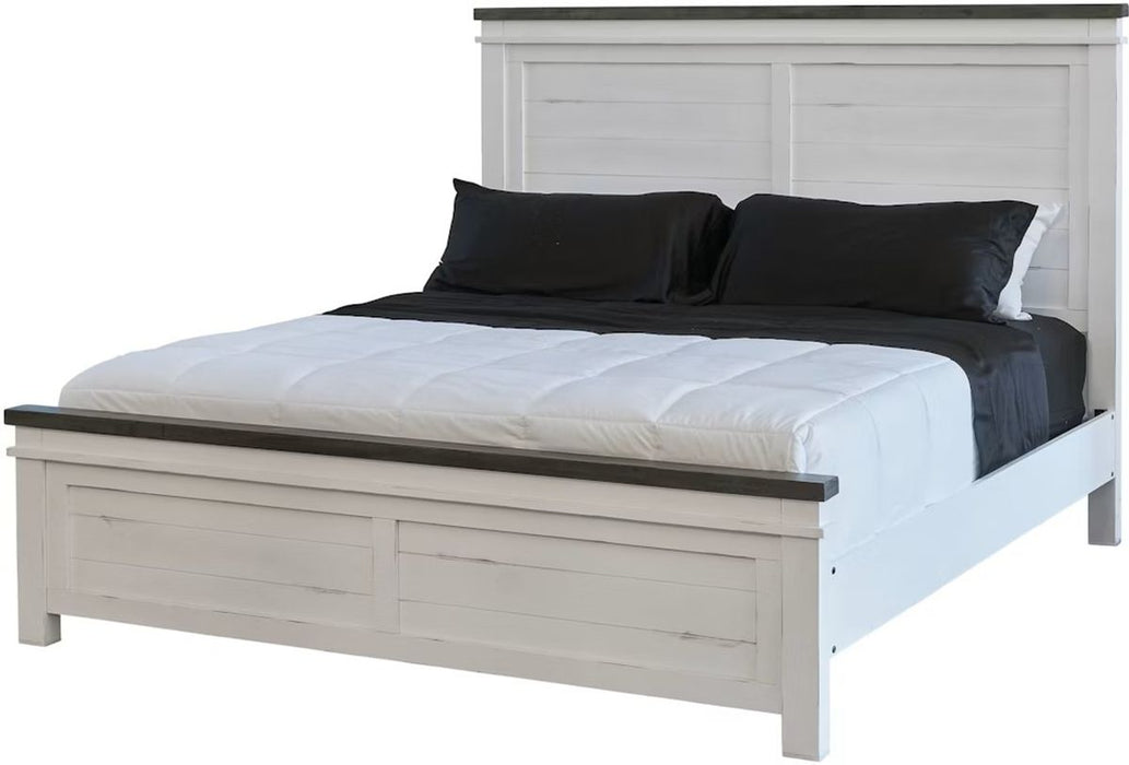 Elements International Madison King Panel Bed in White image