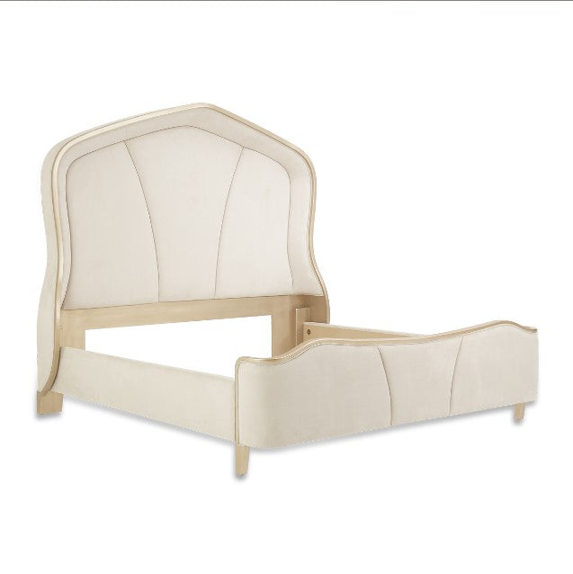 AICO Malibu Crest Cal King Curved Panel Bed in Chardonnay