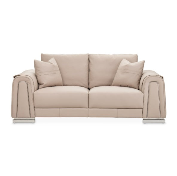 AICO Furniture Mia Bella Bergamo Loveseat in Stainless Steel