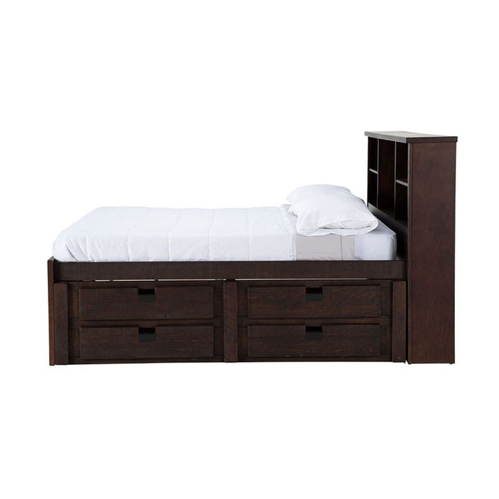 Elements International Vista Captain Bed Full Storage Bed in Brown