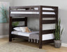 Elements International Vista High Top Twin over Twin Bunk Bed with Ladder in Brown image