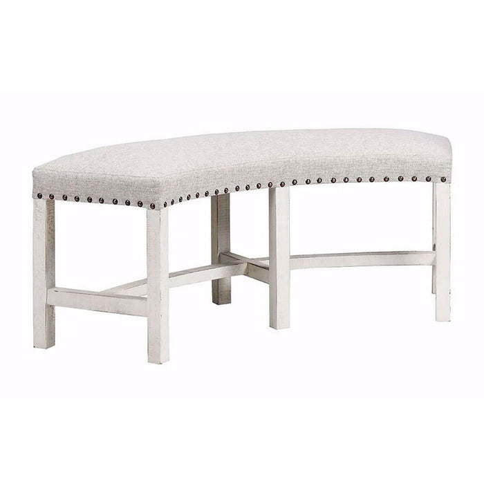 Elements International Condesa Round Bench in White image