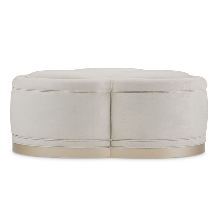 AICO Malibu Crest Cocktail Ottoman in Chardonnay