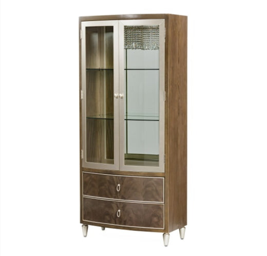 AICO Villa Cherie Display Cabinet in Hazelnut