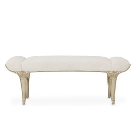 AICO Villa Cherie Tufted Bed Bench in Hazelnut