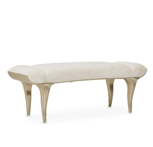 AICO Villa Cherie Tufted Bed Bench in Hazelnut