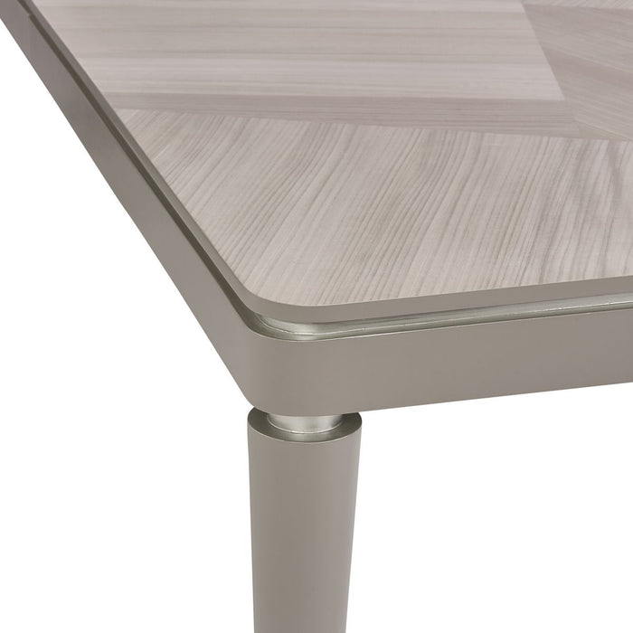 AICO Lanterna Rectangular Dining Table in Silver Mist