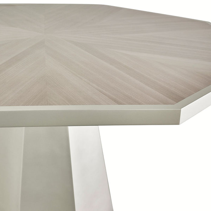 AICO Lanterna Octagon Dining Table in Silver Mist