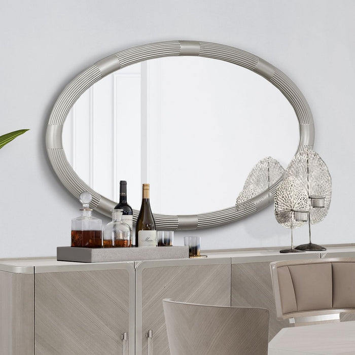 AICO Lanterna Sideboard Mirror in Silver Mist