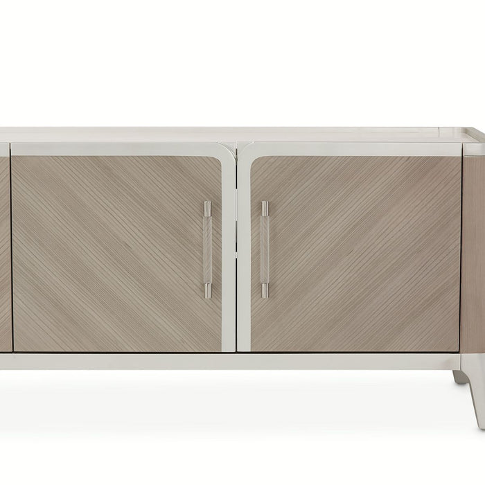 AICO Lanterna Media Cabinet in Silver Mist