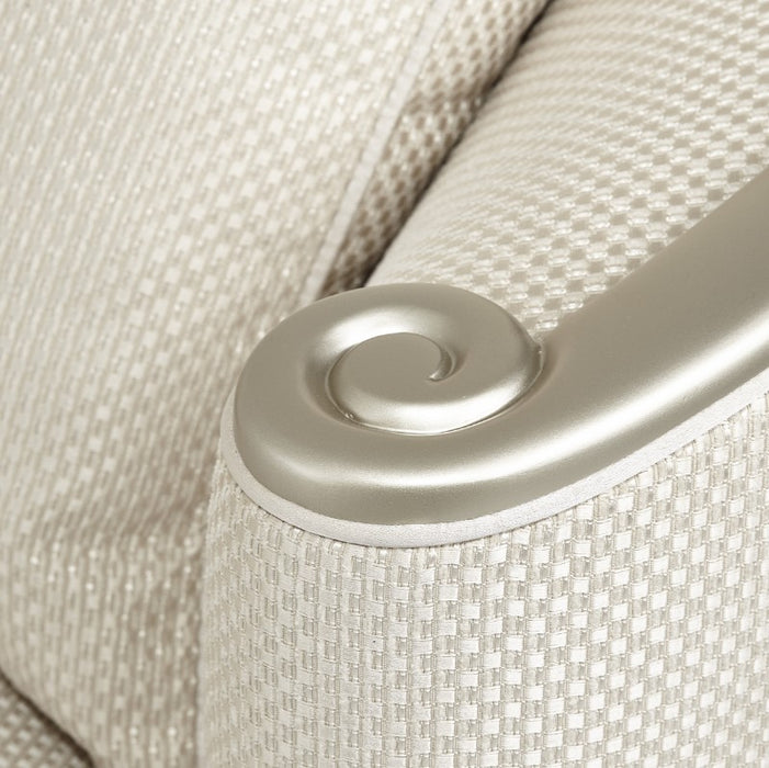 Aico London Place Loveseat in Light Champagne