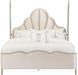 AICO Malibu Crest Queen Scalloped Poster Bed in Chardonnay image