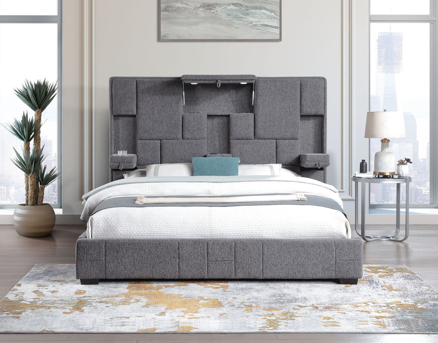 KING BED W Bluetooth speaker