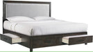 Elements International Shelby Queen Upholstered Storage Bed in Walnut image