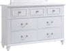 Elements International Alana 7 Drawer Dresser in White Lacquer image