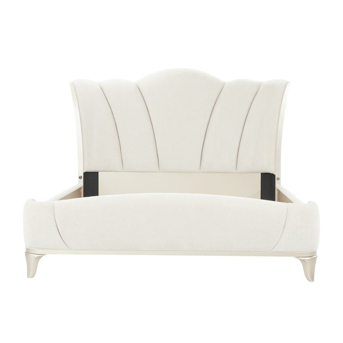 AICO Furniture La Marisia California King Upholstered Platform Bed in Creamy Pearl image