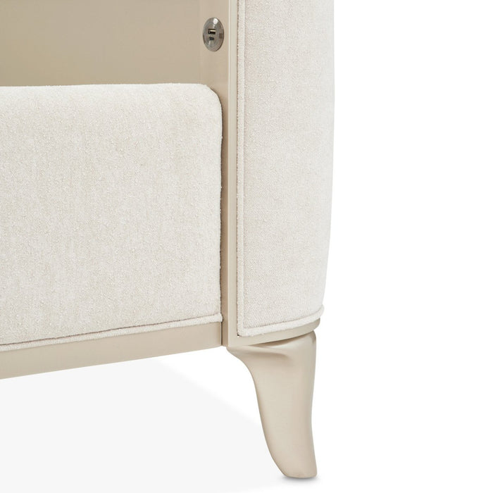 AICO Furniture La Marisia Queen Upholstered Platform Bed in Creamy Pearl