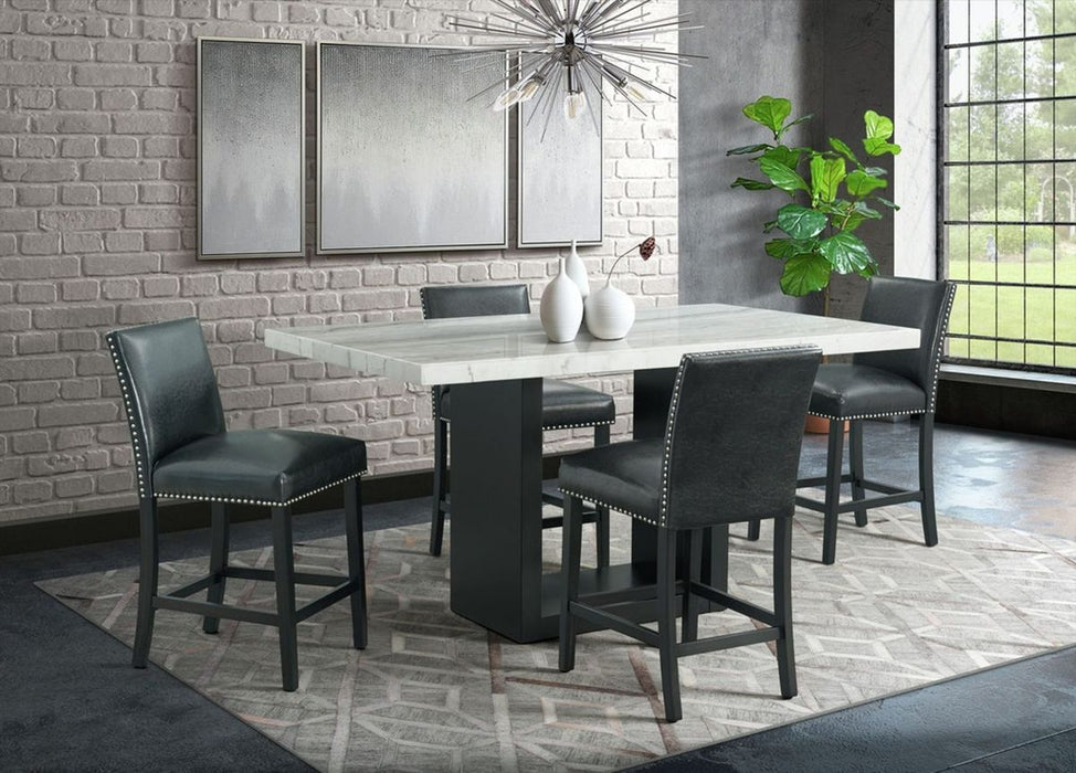 Elements International Valentino Counter Height Dining Table in Black/White CVL500CTC