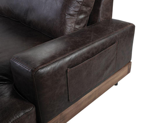 Silchester Oak & Distress Chocolate Top Grain Leather Sofa image