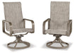 Beach Front Beige Sling Swivel Chair (Set of 2) image