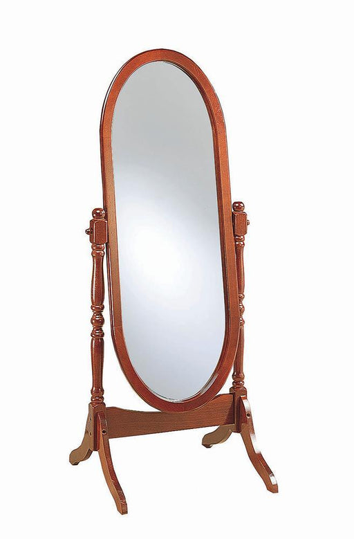 Traditional Warm Brown Floor Mirror image