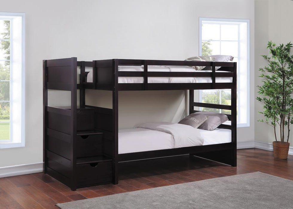 Elliott Transitional Cappuccino Twin-over-Twin Bunk Bed image
