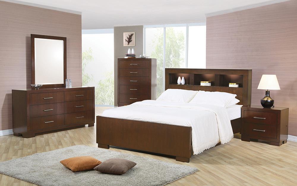 Jessica Dark Cappuccino California King Five-Piece Bedroom Set With Storage Bed image