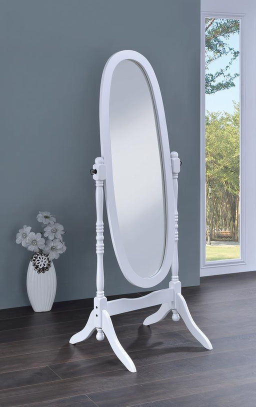 Transitional White Cheval Mirror image