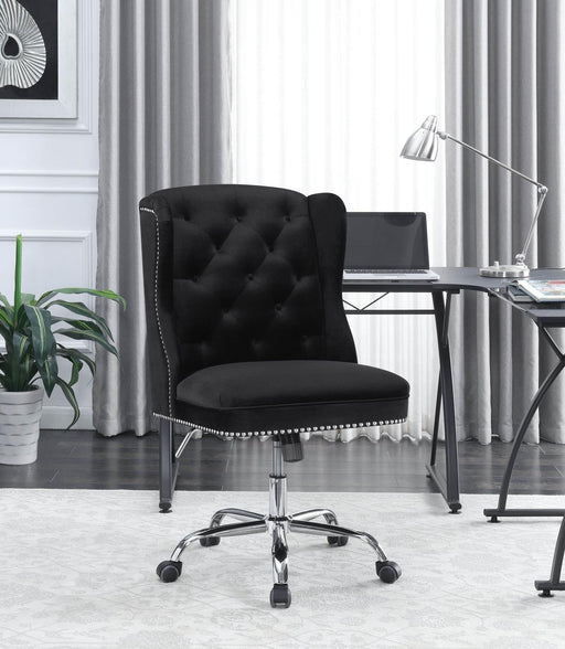Modern Black Velvet Office Chair image