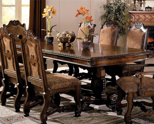 Crown Mark Neo Renaissance Double Pedestal Dining Table in Warm Brown 2400TL image