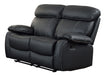 Homelegance Furniture Pendu Double Reclining Loveseat in Black 8326BLK-2 image