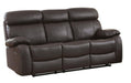 Homelegance Furniture Pendu Double Reclining Sofa in Brown 8326BRW-3 image