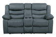 Homelegance Furniture Discus Double Reclining Loveseat in Gray 9526GY-2 image
