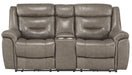 Homelegance Furniture Danio Power Double Reclining Loveseat with Power Headrests in Brownish Gray 9528BRG-2PWH image