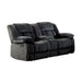 Homelegance Furniture Laurelton Double Glider Reclining Loveseat w/ Center Console in Charcoal 9636CC-2 image