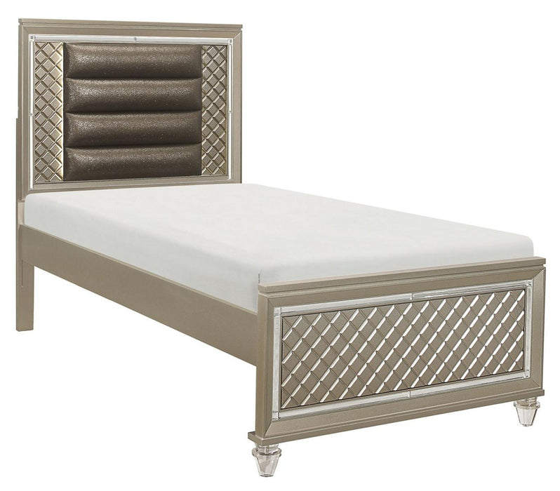 Homelegance Furniture Youth Loudon Twin Platform Bed in Champagne Metallic B1515T-1* image