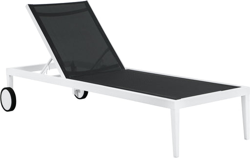 Nizuc Black Mesh Waterproof Fabric Outdoor Patio Aluminum Mesh Chaise Lounge Chair image
