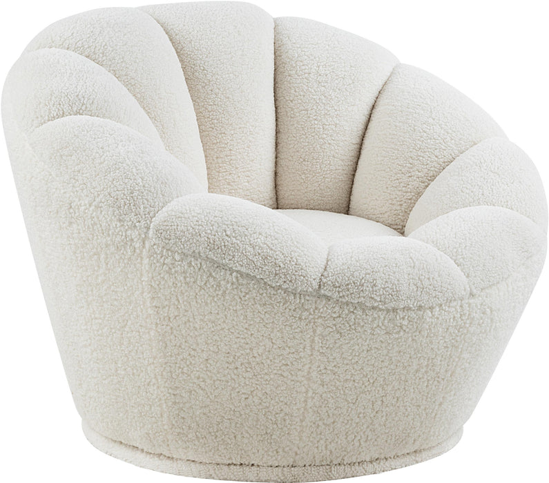 Dream White Faux Sheepskin Fur Accent Chair image