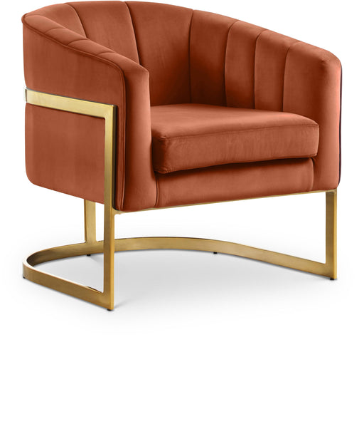 Carter Cognac Velvet Accent Chair image