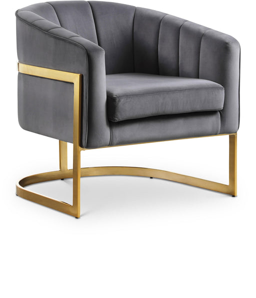 Carter Grey Velvet Accent Chair image