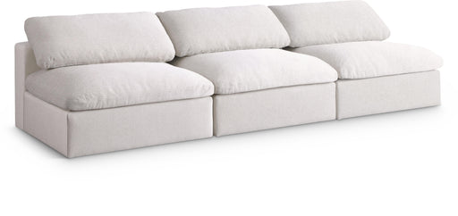 Serene Cream Linen Fabric Deluxe Cloud Modular Armless Sofa image