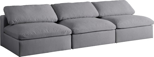 Serene Grey Linen Fabric Deluxe Cloud Modular Armless Sofa image