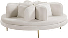 Circlet Cream Velvet Round Sofa Settee image