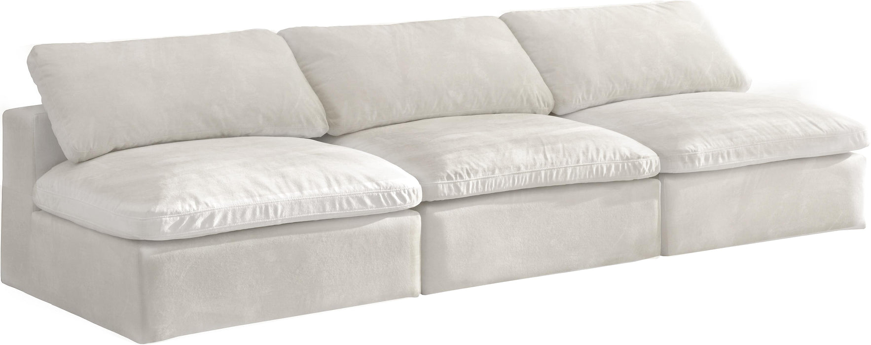 Cozy Cream Velvet Cloud Modular Armless Sofa image